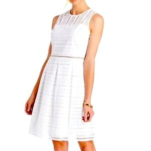 Vineyard Vines White Eyelet Fit-and-Flare Dress